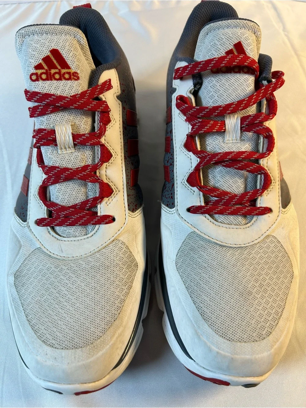 adidas MI Men’s Athletic Running Jogging Shoes Red White Gray Size 11.5